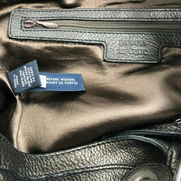 BANANAREPUBLIC Pebble Leather ShoulderBag Gunmetal - Picture 6 of 8